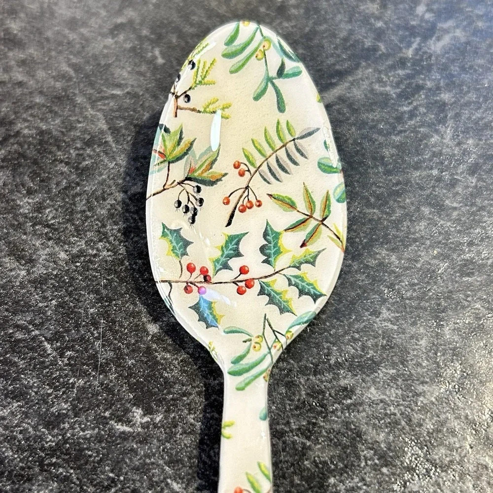 NEW Enameled Stainless Holly Berry Christmas‎ Tea Spoon 5.5